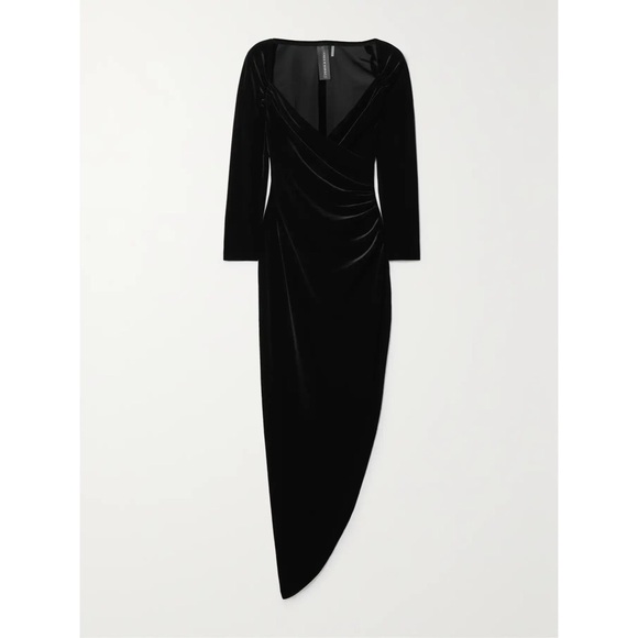 Norma Kamali Sexy Sweetheart Side Drape Velvet Gown NWT Women’s Size Medium - Picture 3 of 8